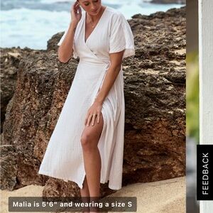 Outerknown Luna Wrap Dress small in salt color